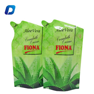 Logotipo personalizado, embalaje líquido, bolsas de PE, bolsas de embalaje con forma de pie, pico falso para crema facial, superficie de impresión de huecograbado - Product Image 3