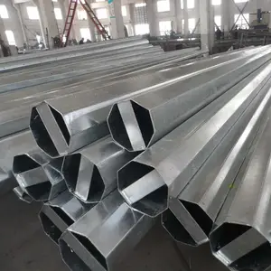 Customized 11kv low voltage galvanized steel electrical power poles