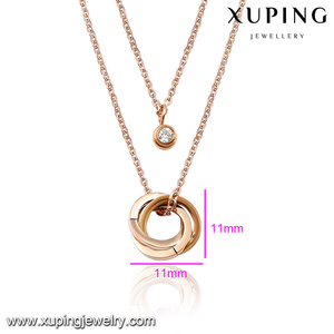 Collar-00220-Colombia, Joyería de Moda, Collar de Acero Dorado con una Sola Piedra para Adolescentes - Product Image 5