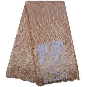 Encaje de red de tul francés <span class=keywords><strong>rosa</strong></span> con diamantes de imitación para fiesta, recién llegado, encaje de red francés para Material de costura de fiesta 1087 - Product Image 4