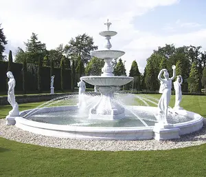 Fuente de agua de jardín de piedras, tamaños y diseños personalizados, con estatua femenina