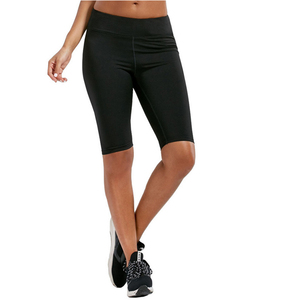 <span class=keywords><strong>Pantaloncini</strong></span> Sportivi Aderenti da Donna al Ginocchio con Tasca, Nero e Grigio - Product Image 4