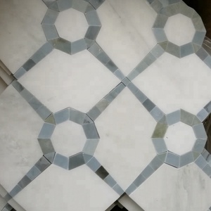 Mosaïque <span class=keywords><strong>de</strong></span> marbre <span class=keywords><strong>bleu</strong></span>, carreaux <span class=keywords><strong>et</strong></span> marbre <span class=keywords><strong>blanc</strong></span>, lune - Product Image 3