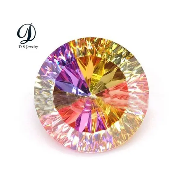 Groothandel Brilliant Ronde Grote Gemengde Kleuren Millennium Diamond Cut Lab Synthetische Kubieke Zirkoon Steen Cz Gems Losse Edelsteen