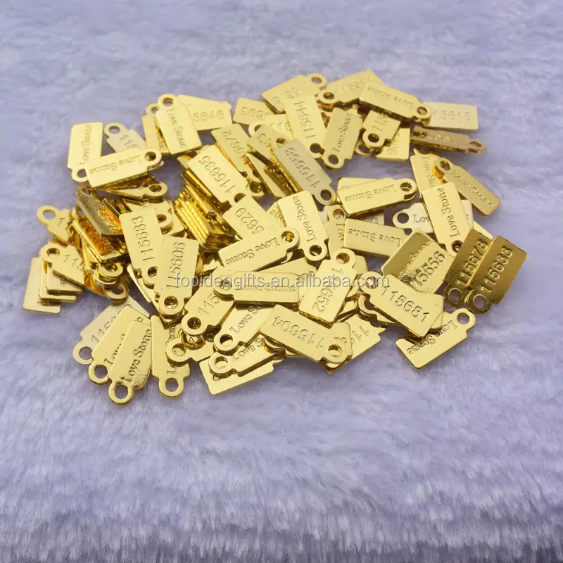 Customized 18K Gold Jewelry Tags Custom Metal Logos Rectangle Pendants For Jewelry Necklace Bracelet