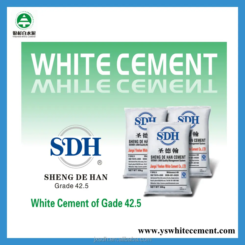 Hoge witheid hoge sterkte kalksteen materialen wit portland cement 42.5 grade