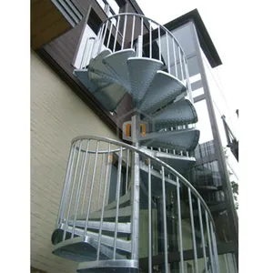 Galvanized Outdoor Steel Structure Staircase Spiral Stairs A3 Steel / Stainless Steel DB-S4009 Easy Assemble CN GUA