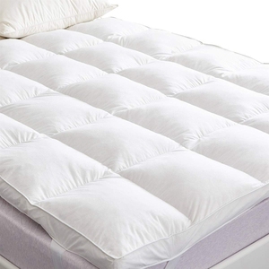 Atacado 100% algodão tecido macio pelúcia alternativa microfibra enchimento acolchoado Hotel colchão <span class=keywords><strong>Topper</strong></span> com elástico