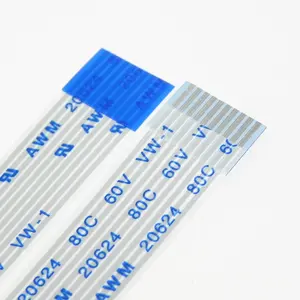 Customized e129757-3 awm 20706 flat ffc ribbon cable with 0.5mm 1.0mm 1.25mm pitch