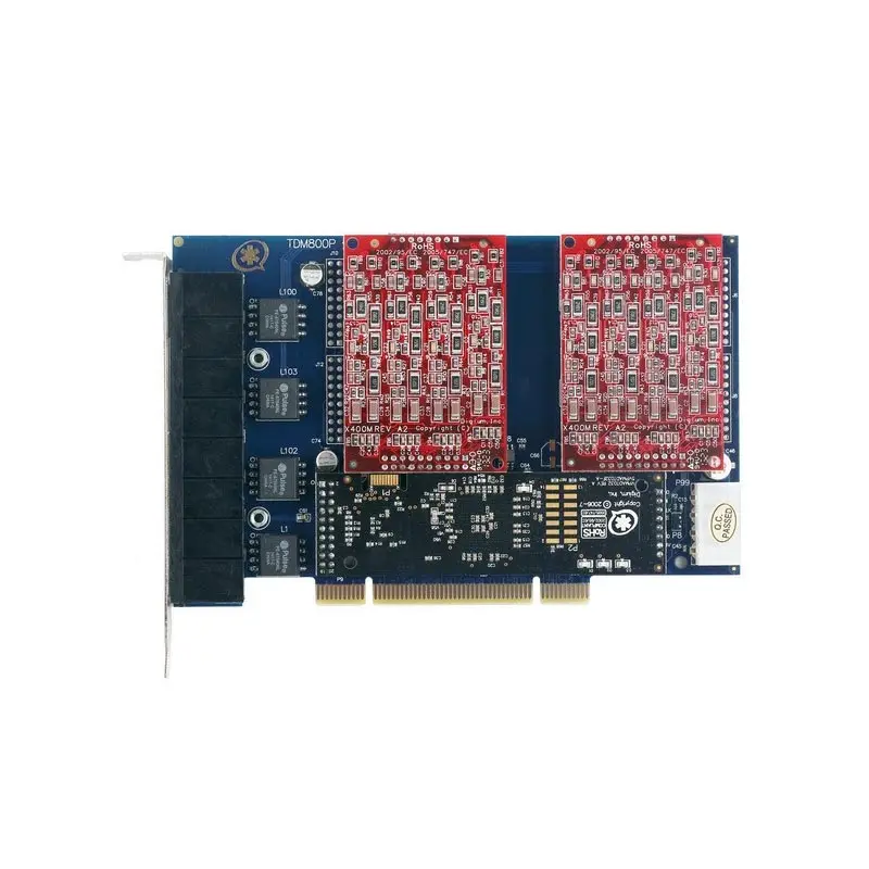 TDM800P Met 8 Fxo En Echo Module Pci Asterisk Analoge Pci Kaart Voor Ip Pbx Digium Openvox Tcom Freepbx interface