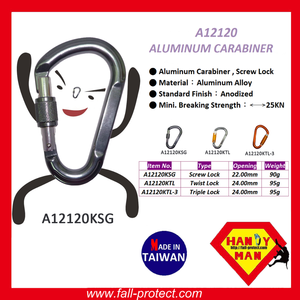 Outdoor Sports Hook Safe Rescue Fall Protect D Shaped Screw Lock Aluminum Climbing Carabiner - Product Image 3
