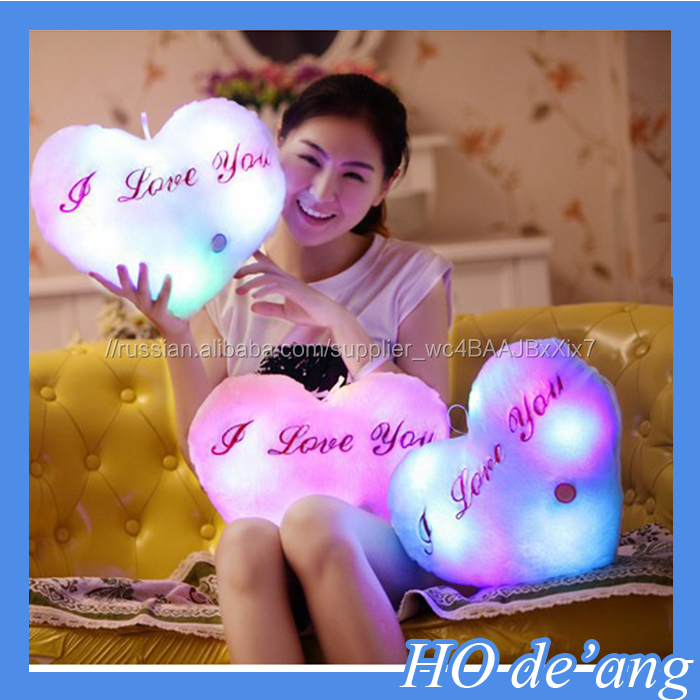 Hogift китай завод из светодиодов сердца подушек / красочные блестящие из светодиодов свет подушку