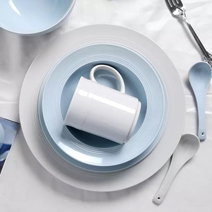 Ciel bleu couleur hôtel de service rond forme <span class=keywords><strong>comestible</strong></span> porcelaine bisque plaques 8 pouce <span class=keywords><strong>assiette</strong></span> à soupe en céramique - Product Image 5