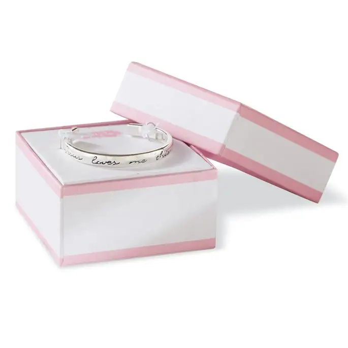 Stampa logo personalizzata elegante scatola in carta bianca opaca con confezione di braccialetti con coperchio scatola di cartone spessa 2 mm