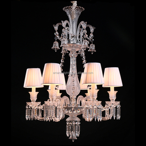 Elegante <span class=keywords><strong>Lampadario</strong></span> Barocco in Cristallo <span class=keywords><strong>Vintage</strong></span> Italiano con Paralume in Tessuto per Arredamento Casa - Product Image 3