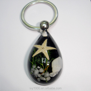 Colore diverso metallo acrilico trasparente portachiavi auto con reale sea star di cristallo promozionale portachiavi keys - Product Image 2
