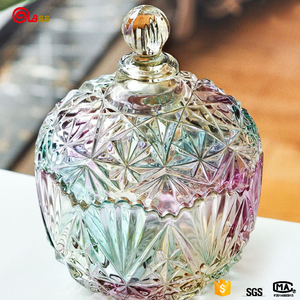 Motif décoratif conception avec couvercle cristal bol en verre de sucre <span class=keywords><strong>bocal</strong></span> de bonbons bol - Product Image 2