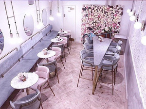 Silla de Brazos Rosa Simple con Estructura de Hierro, Mesa de Centro con Cojín y Combinación de Silla y Mesa de Comedor - Product Image 2