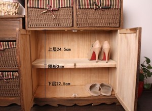 Living Room Furniture Cube <strong>Shoe</strong> <strong>Rack</strong> Cabinet Wooden <strong>Shoe</strong> Storage Cabinets <strong>Shoe</strong> <strong>Cupboard</strong> With Woven Basket Drawers - Product Image 3