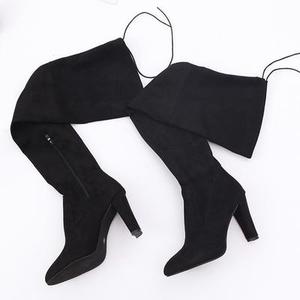 Botas de Mujer por Encima de la Rodilla, Sensuales, de Gamuza, con Cordones, Cremallera, Tacón Alto y Delgado - Product Image 6