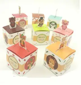 Cute animals baby shower chocolate box packaging gift box for party