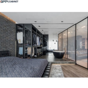 Guangzhou Usine En <span class=keywords><strong>Bois</strong></span> Mélamine <span class=keywords><strong>Noir</strong></span> Armoire Avec Porte En Verre - Product Image 1