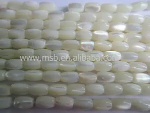 Natural white trocas shell beads strand