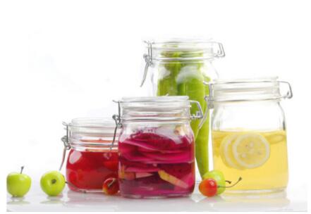 Haonai glassware glass jar with tight lid food storage glass jar with lock food jar