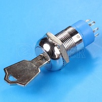 Interruptor de Llave de 19 mm, 3 Posiciones (ENCENDIDO)-APAGADO-(ENCENDIDO), Interruptor Eléctrico con Bloqueo de Llave