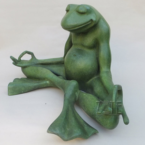 Pregevole Fattura Decorativa Esterna Bronzo <span class=keywords><strong>Yoga</strong></span> Rana Giardino Statua