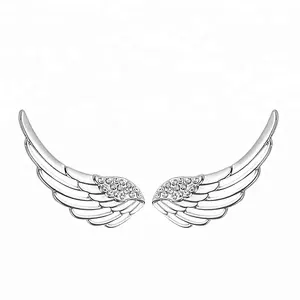 女孩的耳朵925纯银天使之翼耳环