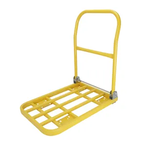 65*120cm Yellow Steel 600 KG Trolley Cart Folding Hand cart / Platform fold up cart