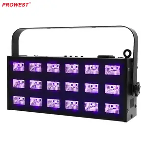 便携式紫外光DMX512 18pcs 3W UV LED闪光灯迪斯科灯光家庭派对之夜酒吧DJ LED舞台灯