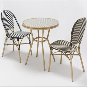 Juego de comedor de ratán de aluminio estilo francés <span class=keywords><strong>bistro</strong></span> - Product Image 1