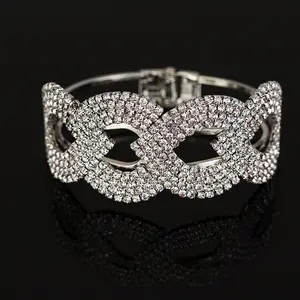 Zwbr24 chất lượng hàng đầu thời trang Cuff Bangles rõ ràng Rhinestones bangles