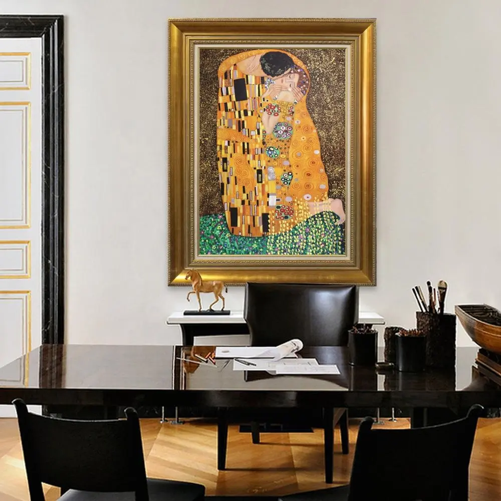 Hoge Kwaliteit Muur Decoratie Gustav Klimt <span class=keywords><strong>Kunst</strong></span> Canvas Olie Kartonnen Buis 450 Gsm Katoen Linnen Penseel 100% Door Hand Popelen art