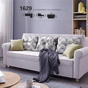 Foshan Pabrik dengan Harga Murah Multi Fungsi Furnitur Lipat 3 In 1 Sudut L Bentuk Modern Ruang Tamu Sofa Bed untuk Dijual