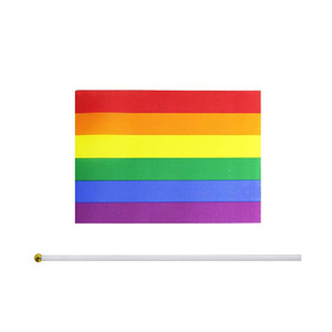 Günstige Polyester Custom Printed Mini Regenbogen Gay Pride Lgbt Hand flaggen für die Förderung - Product Image 6