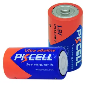 Pkcell LR14-2B 1.5V Alkaline C Size Battery, Pack of 2