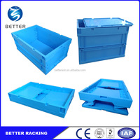 Boîte de rangement pliable Boîte en plastique pliable Boîte en plastique emboîtable empilable Caisse en plastique Caisse de stockage en plastique
