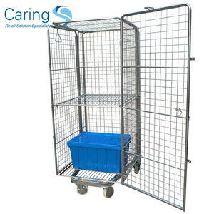 Prix d'usine Conteneur à roulettes en acier à 4 côtés / cage à roulettes Conteneur à roulettes en acier Chargement 500 kg-600 kg - Product Image 1