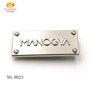 Leather bags metal nameplate zinc alloy handbag name plate