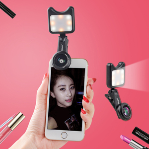Téléphone lentille 2in1 avec Led Remplir lumière Lentille <span class=keywords><strong>Selfie</strong></span> Lentille de La Lumière - Product Image 2