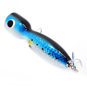 Leurres de pêche en eau salée en bois Topwater Popper leurre pêche à la traîne appâts de pêche en mer leurre de pêche <span class=keywords><strong>pour</strong></span> grand prédateur - Product Image 2