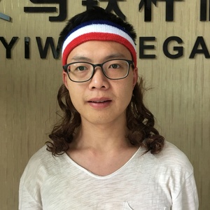 Pelucas personalizadas para aficionados del fútbol, fábrica China, <span class=keywords><strong>80s</strong></span>, mullet azul, peluca con banda - Product Image 3