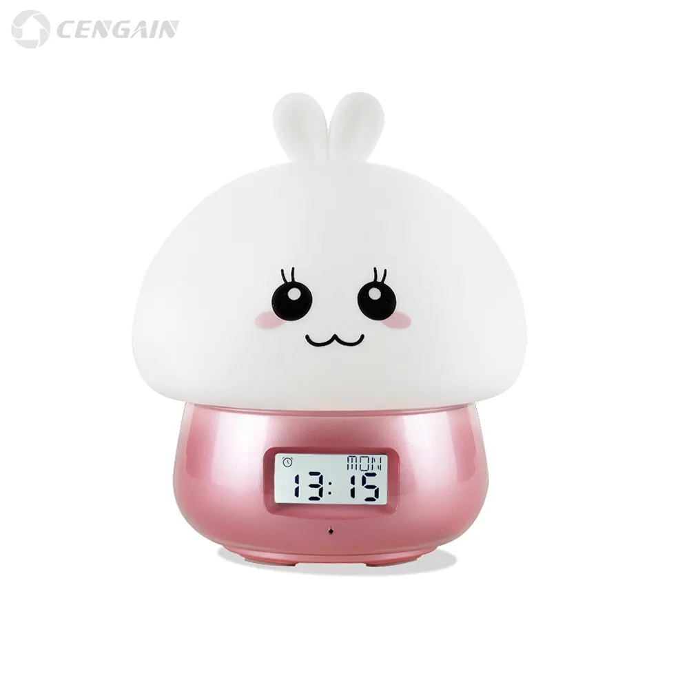 Light Alarm Clock New Creative Recording Multi-function USB Rechargeable LED Smart Desk Alarm Clock Silicone Night Light For Children Gift