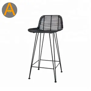 Vườn Nhà Hàng Ghế Cao Bằng Thép Nội Thất Ngoài Trời Wicker Mây Bar Phân