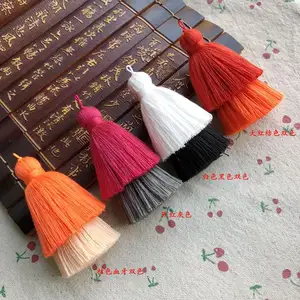 NANA free sample cotton mini two layers earring tassels,fashion tassel for decoration