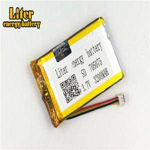 Macho de <span class=keywords><strong>2</strong></span>,0-3 P de la batería de litio de 3,7 V 705075 de 3200 mah de alta densidad plana lipo batería de polímero de litio li batería de iones de - Product Image 3