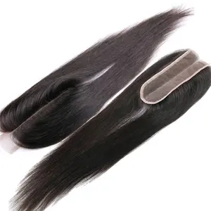 Long Middle Part Line 6*2 Lace Closure Mink Brazilian Human Hair Silky Straight Lace Closure